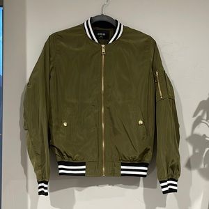Olive green bomber jacket